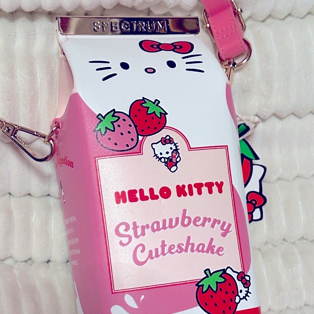 Hello Kitty Strawberry Cuteshake Carton Bag - Pink and White